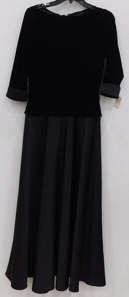 Tadashi Neiman Marcus Black Velvet Midi Dress Women Size 10 alternative image