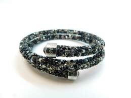 Swarovski Black & Silver Crystal Adjustable Coil Wrap Bracelet 22.2g