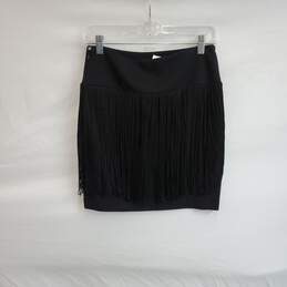 Cache Black Fringe Mini Skirt WM Size 4 NWT alternative image