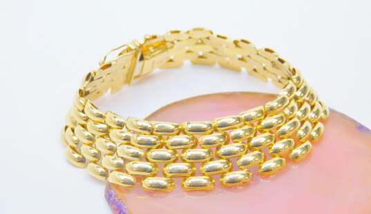 Elegant 14K Yellow Gold Chunky Fancy Link Chain Bracelet 15.0g image number 4