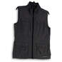 Womens Gray Sleeveless Front Pockets Mock Neck Full-Zip Vest Size Medium image number 1