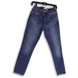 Womens Blue Denim Medium Wash Pockets Stretch Skinny Leg Jeans Size 24/4