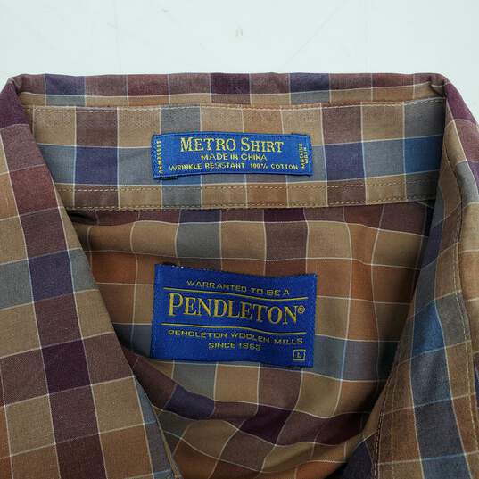 Pendleton The Metro Shirt Long Sleeve Full Button Shirt Size L image number 3
