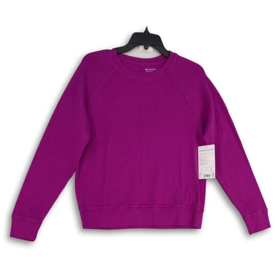 NWT Athleta Womens Purple Crew Neck Long Sleeve Sundown Pullover Sweatshirt XS image number 1