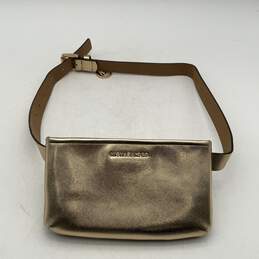 Michael Kors Womens Gold Charm Slip Pocket Adjustable Strap Belt Bag