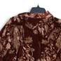 Soft Surroundings Womens Red Brown Floral Spread Collar Button-Up Shirt Size XL image number 4