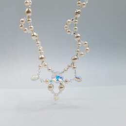 JBB Sterling Crystal & Faux Pearl 19 Inch Necklace & Earrings Bundle 3pcs 42.6g alternative image