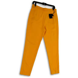 NWT Womens Yellow Flat Front Slash Pockets Skinny Leg Ankle Pants Size 8 alternative image