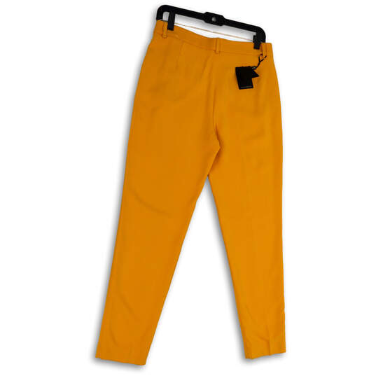 NWT Womens Yellow Flat Front Slash Pockets Skinny Leg Ankle Pants Size 8 image number 2