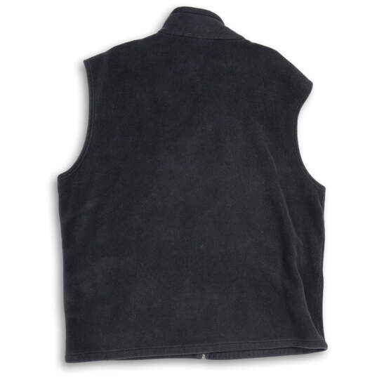 Mens Black Mock Neck Sleeveless Fleece Full-Zip Vest Size XXL image number 2
