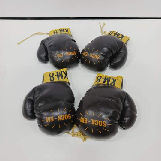 Set of 4 Brown KM-8 Kid's Boxing Gloves image number 1