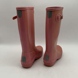 Womens Shiver Pink Mid-Calf Round Toe Buckle Tall Rain Boots Size 22 alternative image