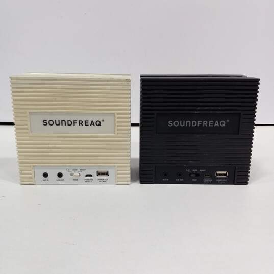 Pair Of Black & White Soundfreaq Sound Spot Speakers image number 3