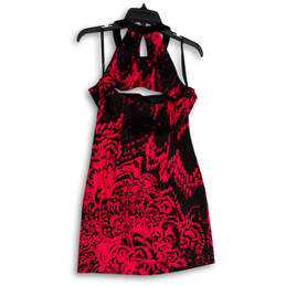 NWT Womens Black Pink Cutout Sleeveless Key Hole Back Shift Dress Size M alternative image