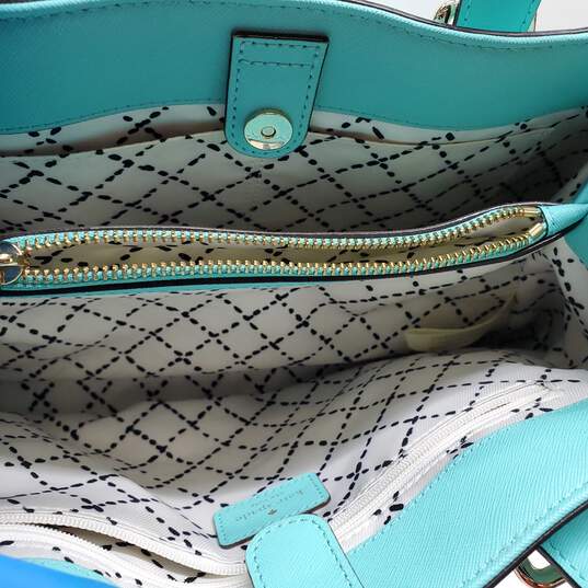 Kate Spade Teal Blue Cove Street Provence Satchel Handbag Purse Rare Turquoise image number 4
