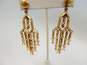 J Crew Gold Tone Icy Dangle Necklace & Earrings 106.6g image number 3