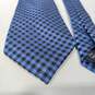 Men's Michael Kors Blue Checked Silk Tie image number 5