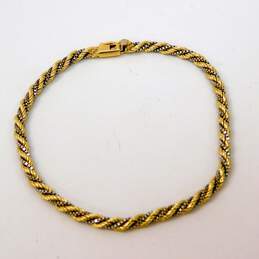 Fancy 14k Two Tone Gold Twisted Rope Chain Bracelet 10.4g alternative image