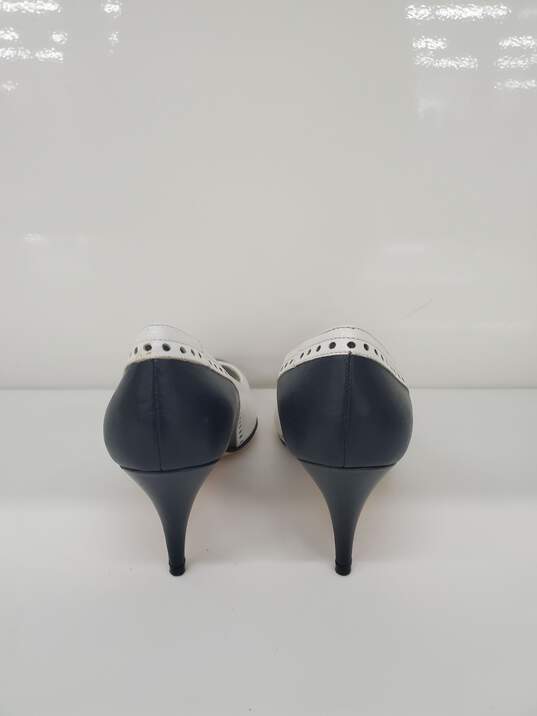 Women Jacqueline Ferrar Black/white heel shoes size-5.5 used image number 4