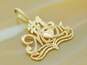 14K Yellow & Rose Gold Etched Heart Number 1 Mom Pendant 1.3g image number 2