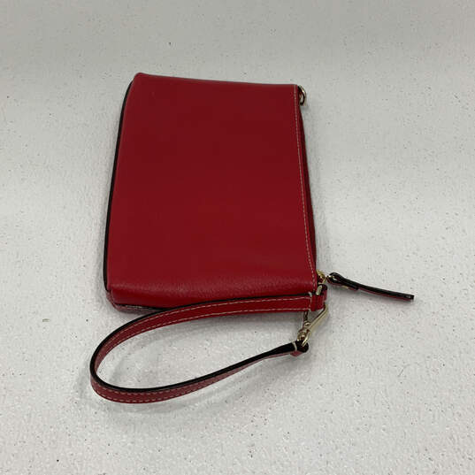 Womens Wellesley Linet Red Leather Inner Pockets Zipper Wristlet Wallet image number 2
