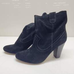 B Makowsky Black Leather Heeled Boots Size 8 alternative image