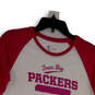 NWT Womens Pink White Green Bay Packers Round Neck T-Shirt Size Small image number 3
