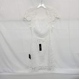 Lulus White Floral Open Back Sheath Dress WM Size L NWT alternative image
