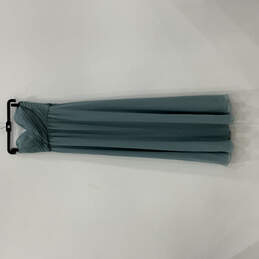 NWT Womens Blue Sleeveless Pleated Chiffon Convertible Maxi Dress Size 4
