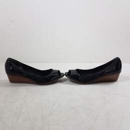 Black Patent Leather Peep Toe Wedge Pumps WM Size 7 B alternative image
