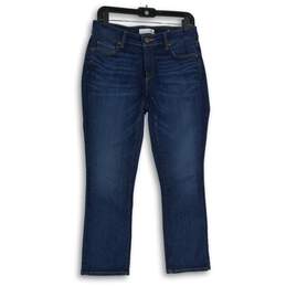 Womens Blue Medium Wash Stretch Pockets Denim Skinny Leg Jeans Size 27