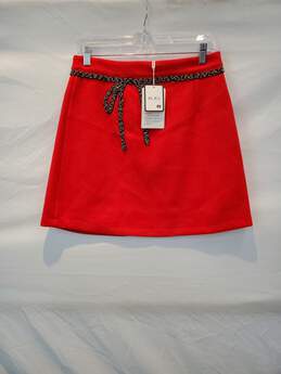 Liu Lala Fashion Red Midi Skirt Women's Size L NWT