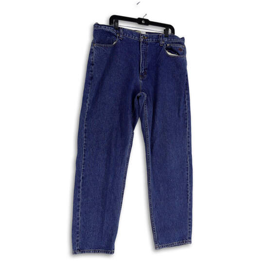Mens Blue Medium Wash Pockets Regular Fit Denim Straight Jeans Size 40x34 image number 1