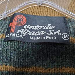 Men's Alpaca Wool Sweater Half Zip Pull Over Made in Peru Size M alternative image