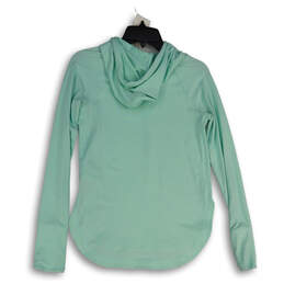 Womens Green Long Sleeve Hi-Low Hem Drawstring Pullover Hoodie Size XXS alternative image