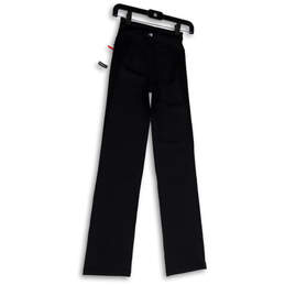 NWT Womens Black Flat Front Elastic Waist Pull-On Activewear Pants Size XS alternative image