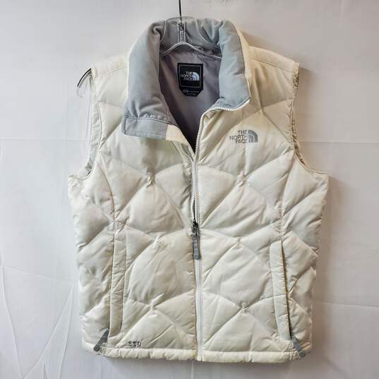 The North Face Womens White Puffer Zip Up Vest Size M image number 1
