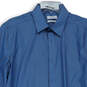 Mens Blue Long Sleeve Spread Collar Slim Fit Dress Shirt Size 16-34/35 image number 3