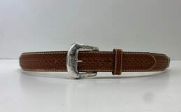 Tony Lama 9356L Brown Leather Belt Men's Size 34 alternative image