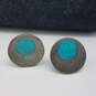 RCG Mexico Sterling Silver Turquois Like Inlay Men's Cuff Links 12.2g image number 1