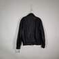 Mens Collared Long Sleeve Front Pockets Full-Zip Motorcycle Jacket Size Medium image number 2