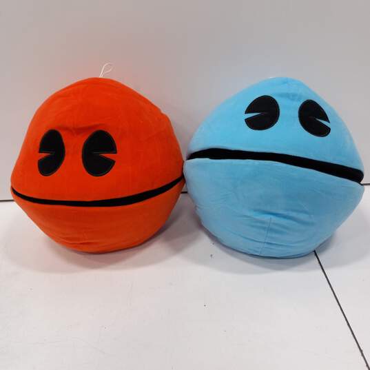 2PC Pac-Man Blue & Red Plush Toys image number 1