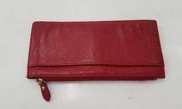 Lodis Red Pebbled Leather Wristlet Wallet Purse alternative image