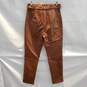 Windsor Cognac Brown Faux Leather Belted Pants NWT Size M image number 2