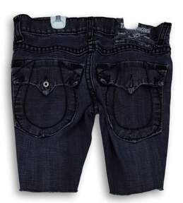 Mens Blue Flat Front Medium Wash Pockets Jean Shorts Size 36 alternative image
