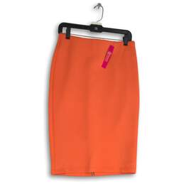 NWT Catherine Malandrino Womens Orange Back Zip Straight & Pencil Skirt Size 6