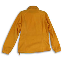 Womens Orange Fleece Mock Neck Long Sleeve Full-Zip Jacket Size Large alternative image