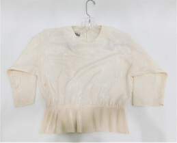 Vintage Monica Richards Women's 2 pc. Ivory Printed Blouse & Skirt Set alternative image