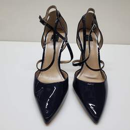 White House Black Market KAI Strappy Stilettos Classic Navy Patent Leather 10M alternative image