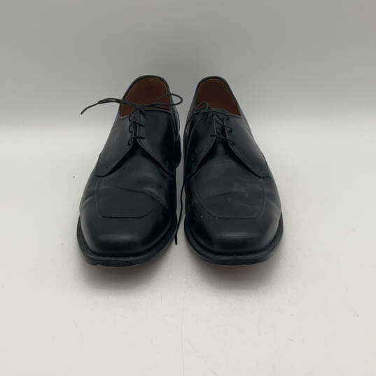 Mens Burton Black Leather Square Toe Lace Up Oxford Dress Shoes Size 14 image number 1